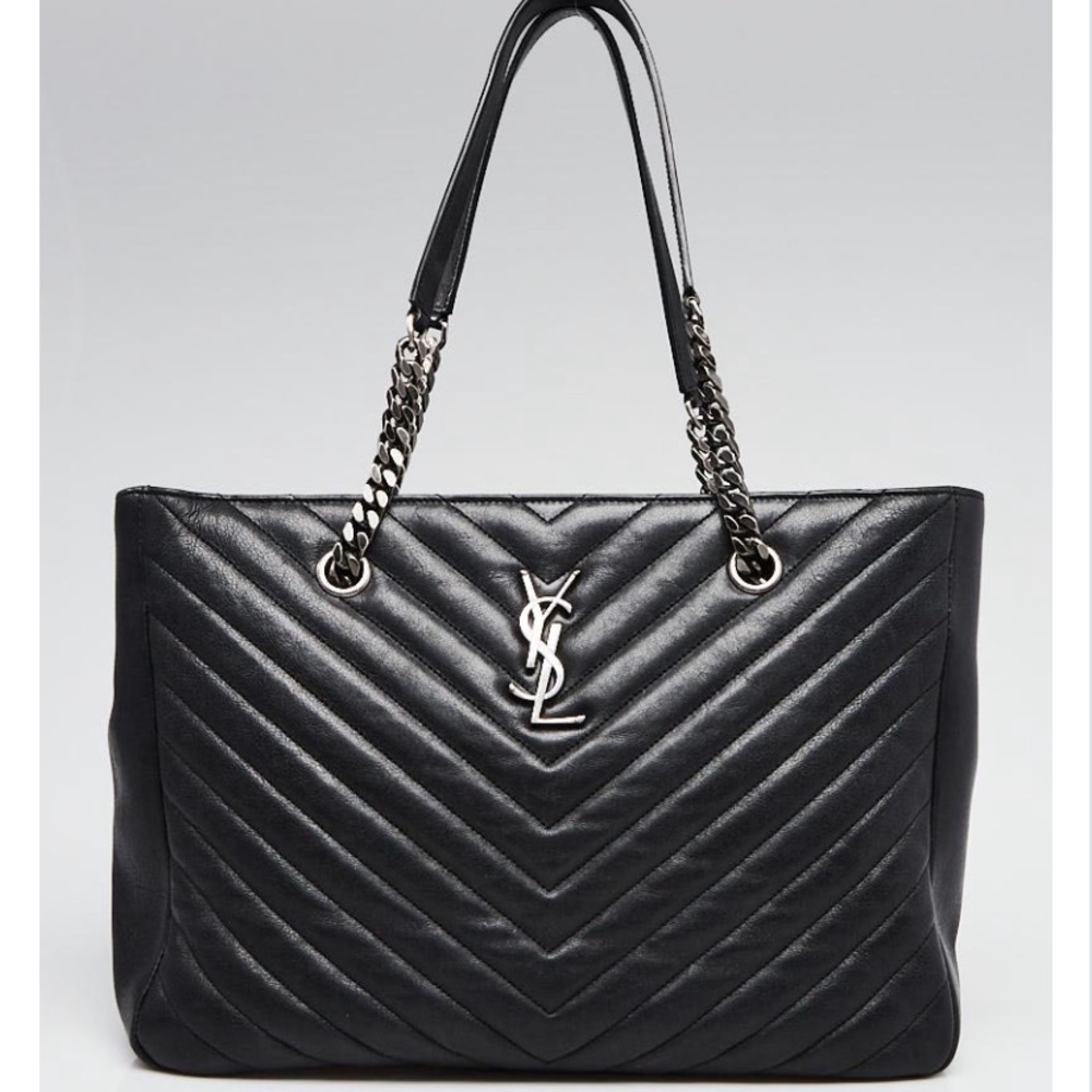 Vintage YSL Black Chevron Tote (PRICE DROPPED)